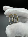 18mm 14k Yellow Gold 1ctw VS/VVS Lab Diamond Inside Out Hoops