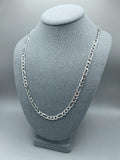 Italian 925 Sterling Silver Figaro Chain – 7mm