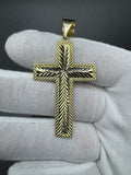 2.5” 14k Yellow Gold Diamond Cut Square Cross 7mm Bail 7.05g