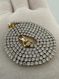 18" Gold over Silver 7ctw VS/VVS Lab Diamond Tennis Chain 2.6mm 11.9g