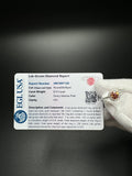 Size 7 14k White Gold .51ct Fancy Intense Pink VS1 Round Lab Diamond Center & .35ctw E VVS2 Lab Diamonds on Band EGL Certified 2.1g