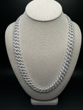 24" 14mm 26ctw Moissanite Silver Cuban Link 152.7g