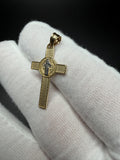 1.25" 14k Yellow Gold St Benedict Cross 4.4mm Bail 1.74g