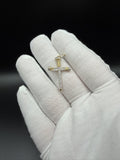 1.5" 10k Yellow Gold 1/3ctw Natural Diamond Nail Cross 4.2mm Bail 2.8g