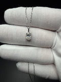 16-18" Adjustable Silver Cable Chain with 1ct Oval VS/VVS Lab Diamond Solitaire Pendant 1.6g