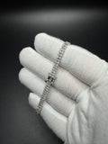 7.25" Silver Double Row Moissanite Tennis Bracelet 4.5mm 9.5g