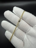 7.5" 14k Yellow Gold Franco 2.5mm 5.95g