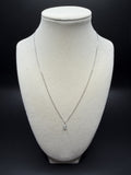 16-18" Adjustable Silver Cable Chain with 1/4ct Emerald Cut VS/VVS Lab Diamond Solitaire Pendant 1.1g
