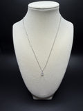 16-18" Adjustable Silver Cable Chain with 1/4ct Oval VS/VVS Lab Diamond Solitaire Pendant 1.0g