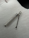 1.5" Silver Cylindrical Pendant with Small Screw Top Removable Spoon Inside