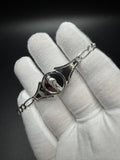 7.25" Silver Figaro Religious ID Bracelet 5mm 12.5g