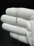 16-18" Adjustable Silver Cable Chain with 1/4ct Pear Shape VS/VVS Lab Diamond Solitaire Pendant 1.2g