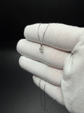 16-18" Adjustable Silver Cable Chain with 1/4ct Emerald Cut VS/VVS Lab Diamond Solitaire Pendant 1.1g