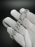 24" 14mm 26ctw Moissanite Silver Cuban Link 152.7g