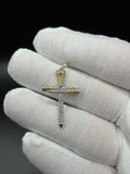 1.5" 10k Yellow Gold 1/3ctw Natural Diamond Nail Cross 4.2mm Bail 2.8g