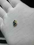 1/2" 14k Yellow Gold Heart Shape Evil Eye 2mm Bail .6g