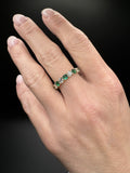 Size 7 14k Yellow Gold .9ctw Lab Emerald & 1.12ctw Lab Diamond Alternating Band 3.2mm 3.4g