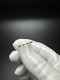 Size 7 10k Yellow Gold Lab Emerald & Diamond Alternating Fashion Band 1.2g