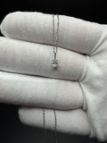 16-18" Adjustable Silver Cable Chain with 1/4ct Oval VS/VVS Lab Diamond Solitaire Pendant 1.0g