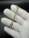 7.5" 14k Yellow Gold Paperclip Bracelet 7mm 3.65g