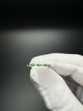 Size 7 10k Yellow Gold Lab Emerald & Diamond Alternating Fashion Band 1.2g