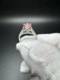 Size 7 14k White Gold 1.75ct Fancy Intense Pink VVS2 Lab Diamond & .55ctw Natural Diamond Engagement Ring EGL Certified