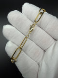 7.5" 14k Yellow Gold Paperclip Bracelet 7mm 3.65g