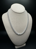 20" 8mm 25ctw Moissanite Silver Cuban Link 74.7g