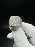 Size 11 Silver 3ctw Moissanite Square Top Iced Out Ring
