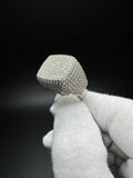 Size 11 Silver 3ctw Moissanite Square Top Iced Out Ring