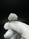 Size 11 Silver 3ctw Moissanite Square Top Iced Out Ring
