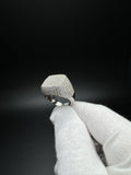 Size 11 Silver 3ctw Moissanite Square Top Iced Out Ring