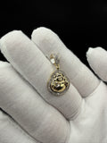 1" 10k Yellow Gold 1/3ctw Natural Diamond Buddha Pendant 5.1mm Bail 2.7g