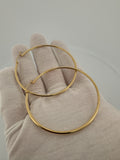 55mm 14k Yellow Gold Thin Hoops 3.0g