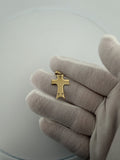 1.25" 14k Yellow Gold Flared Cross with Cutout Detail 3.1mm Bail 1.65g