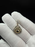 1" 10k Yellow Gold 1/3ctw Natural Diamond Buddha Pendant 5.1mm Bail 2.7g