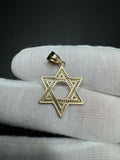 1.25" 14k Yellow Gold Star of David 5mm Bail 1.84g
