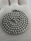 18" Silver 10ctw VS/VVS Lab Diamond Tennis Chain 3mm 15.4g