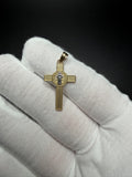 1.25" 14k Yellow Gold St Benedict Cross 4.4mm Bail 1.74g