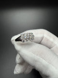 Size 7 14k White Gold 3ctw E-F VS/VVS Lab Diamond 3 Row Fashion Ring 4.35g