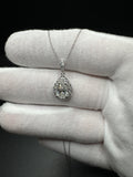 18" 14k White Gold Chain & 2ctw Pear Shape G VS1 EGL Certified Lab Diamond Pendant
