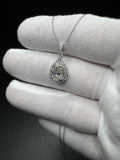 18" 14k White Gold Chain & 2ctw Pear Shape G VS1 EGL Certified Lab Diamond Pendant