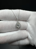 18" 14k White Gold Chain & 2ctw Pear Shape G VS1 EGL Certified Lab Diamond Pendant