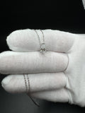 18" 14k White Gold Cable Chain & Prong Set 1.16ct E VS1 Pear Lab Diamond Solitaire Pendant IGI Certified
