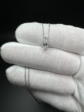 18" 14k White Gold Cable Chain & Prong Set 1.16ct E VS1 Pear Lab Diamond Solitaire Pendant IGI Certified
