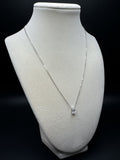 16-18" 14k White Gold Chain & 1.03ct D VVS2 Emerald Cut Lab Diamond Solitaire Pendant IGI Certified
