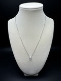 16-18" 14k White Gold Chain & 1.03ct D VVS2 Emerald Cut Lab Diamond Solitaire Pendant IGI Certified