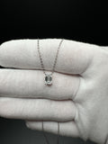 16-18" 14k White Gold Chain & 1.03ct D VVS2 Emerald Cut Lab Diamond Solitaire Pendant IGI Certified