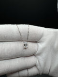 16-18" 14k White Gold Chain & 1.03ct D VVS2 Emerald Cut Lab Diamond Solitaire Pendant IGI Certified