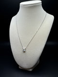 18" 14k White Gold Chain & 2ct E-F VS1 Lab Diamond Solitaire Pendant